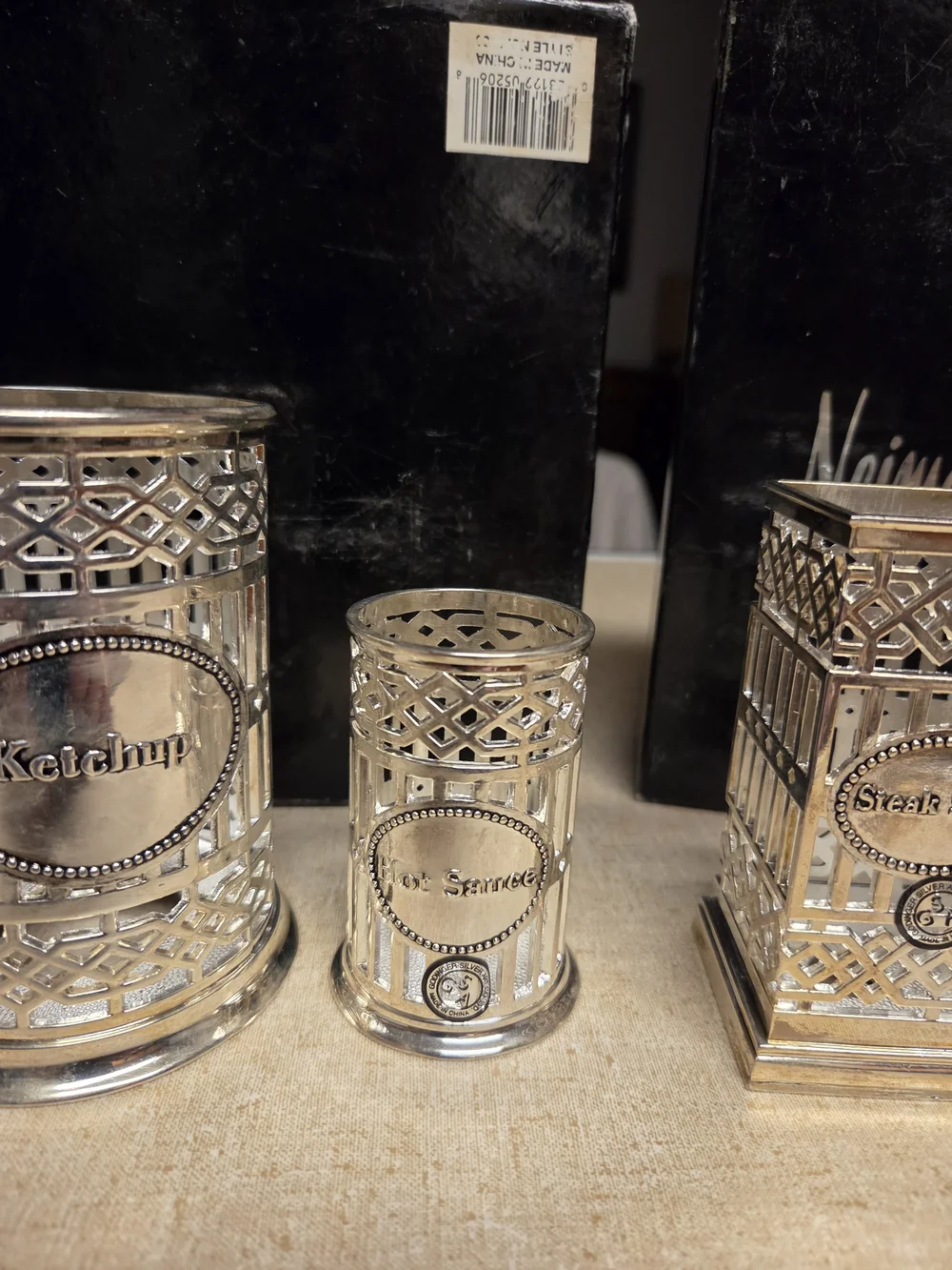 Godinger Silver-Plated Lattice Condiment Holders - Silver